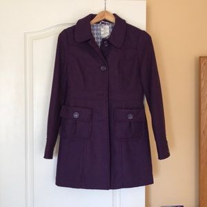 Purple trench style coat